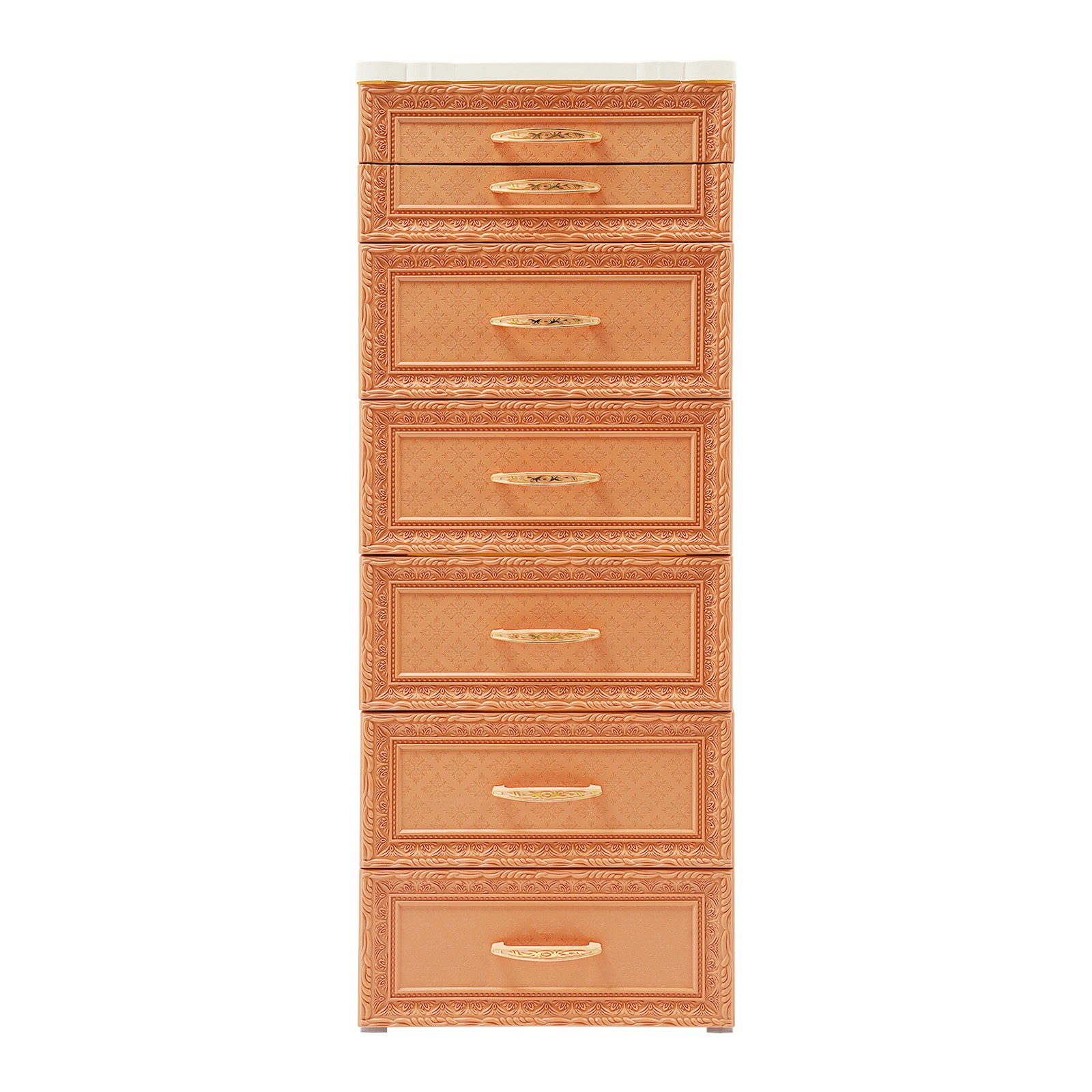 6-Tier Rolling Storage Cabinet, Mobile PP Organizer with Drawers, Stylish Design
