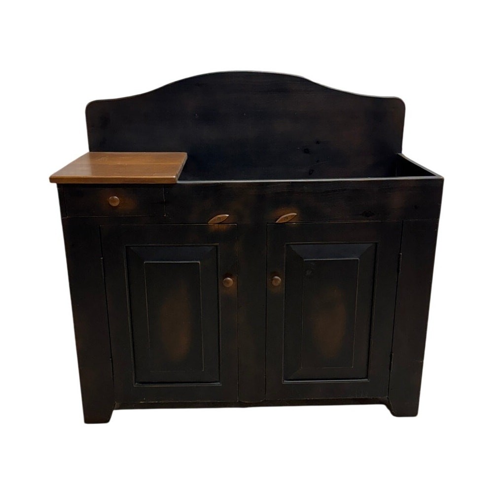 Rustic Wooden Storage Cabinet Bench Primitive