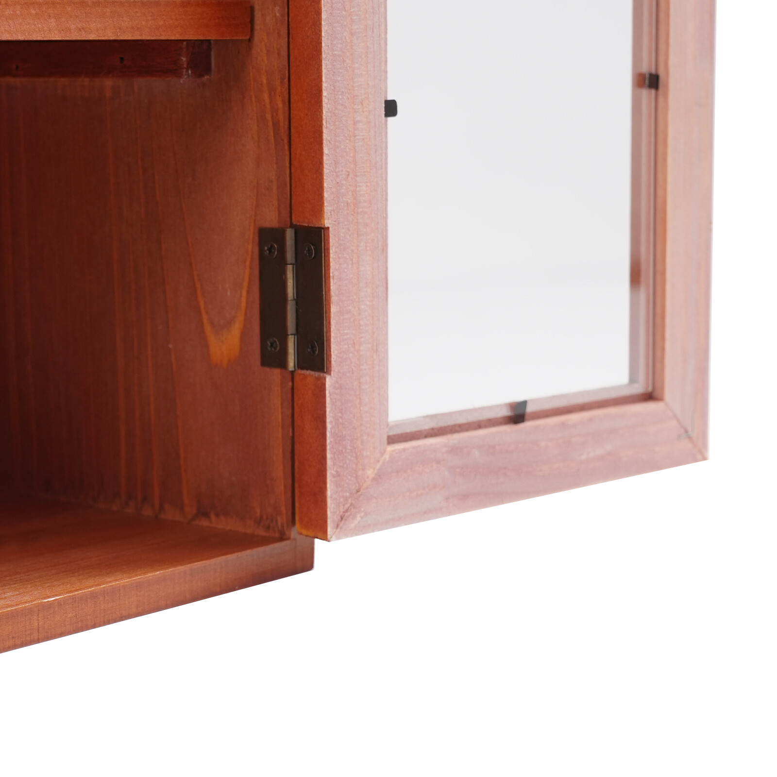 Wooden Cabinet Storage Organizer Clear Magnetic Doors 3 Tier Home Storage Shelf
