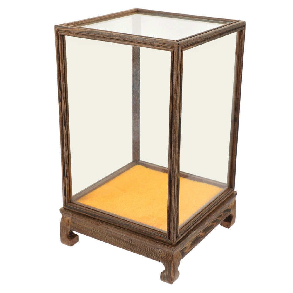 17*12*12Cm Wooden Ornament Glass Dustproof Transparent Model Display Case