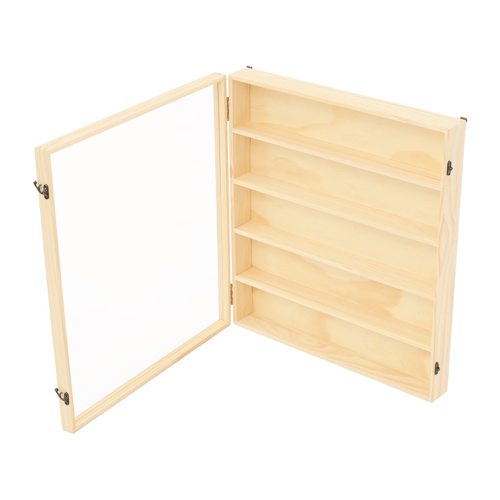 50*9*56cm Toy Display Case, 5 Tiers Wooden Display Cabinet, Wall-Mounted Cabinet