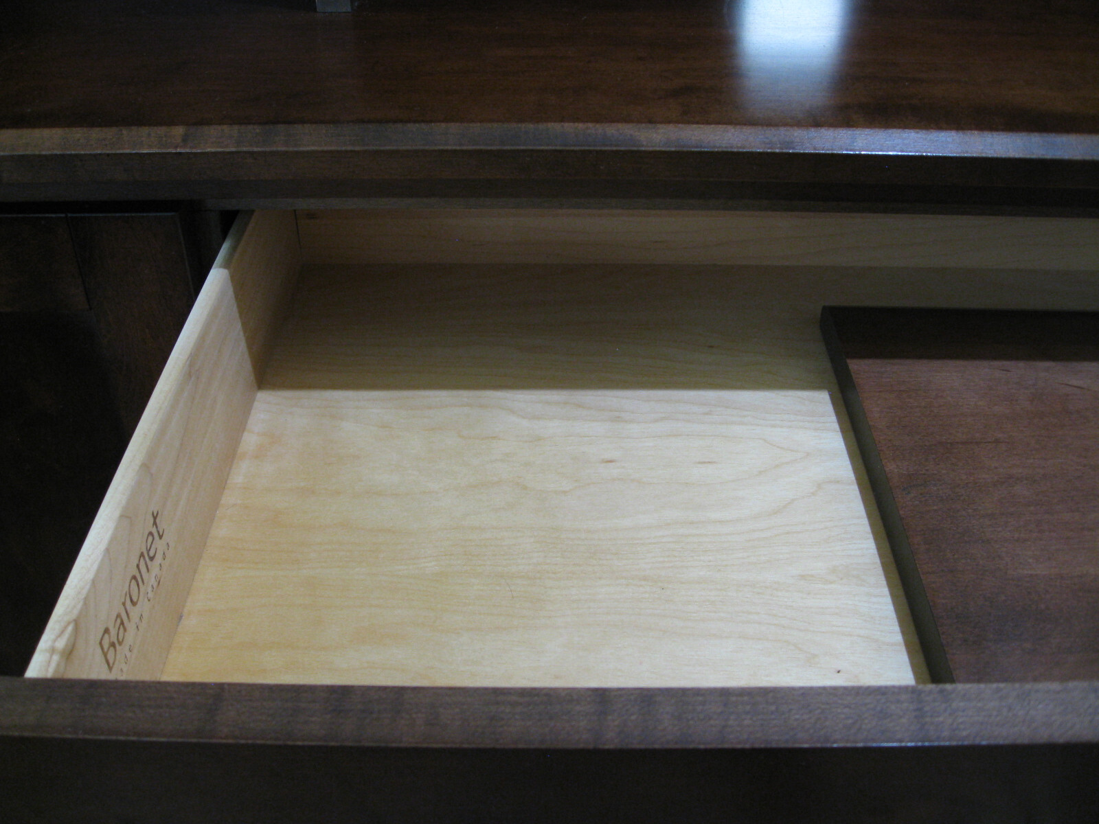 BARONET CLASSIC WALNUT STAIN SOLID MAPLE CREDENZA MADE IN CANADA