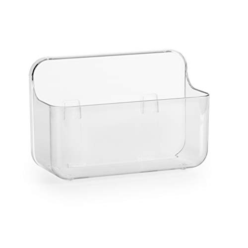 No-Drill Wall Organizer Bin – Clear Removable Adhesive Storage Box with Small