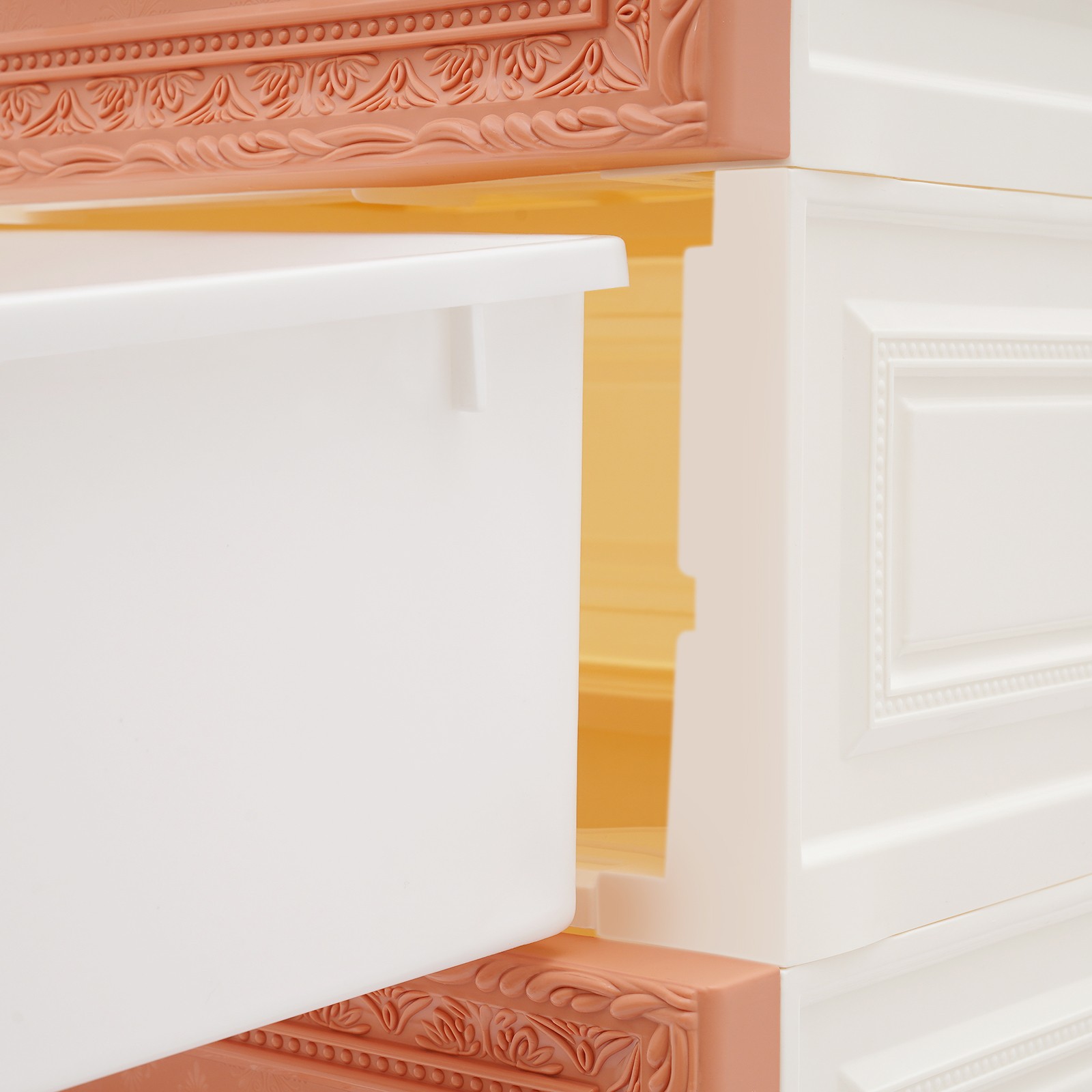 6-Tier Rolling Storage Cabinet, Mobile PP Organizer with Drawers, Stylish Design
