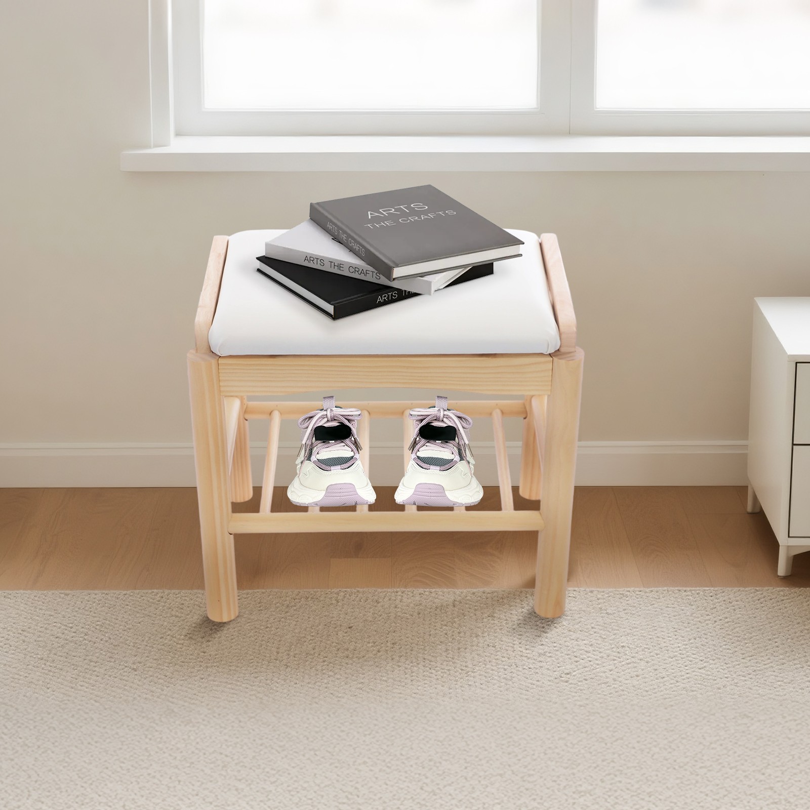 Shoe Storage Bench with Cushion – Stylish Entryway Solution for Comfort
