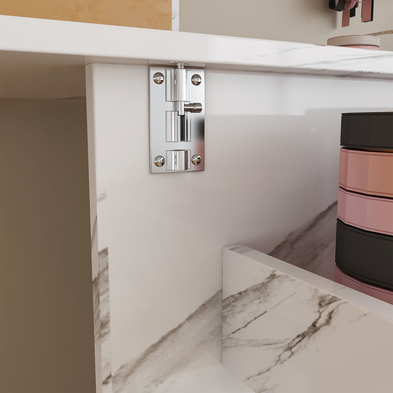 Foldable Sewing Machine Table,Adjustable Sewing Storage Cabinet with Shelves