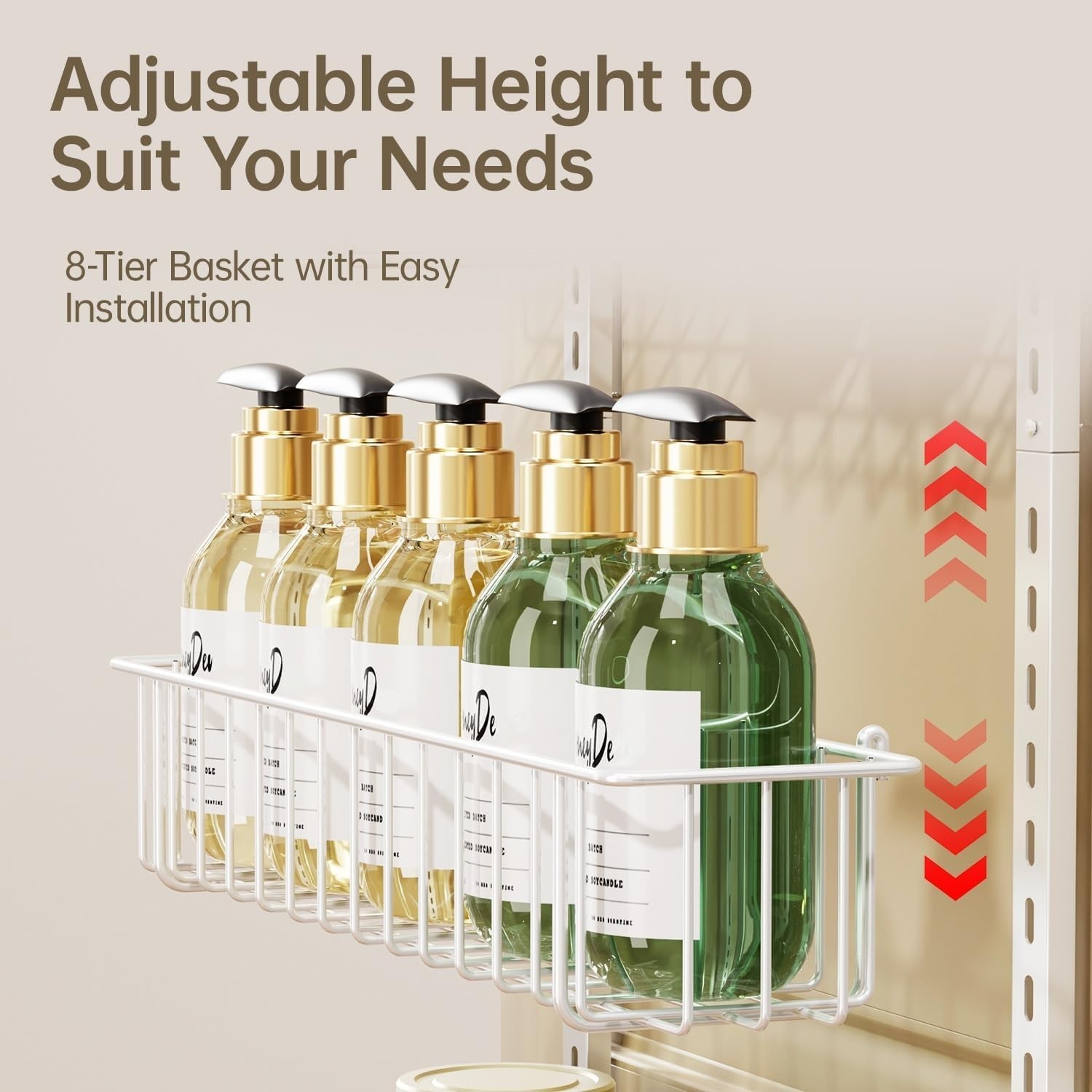 Adjustable 8-Tier Spice Rack Organizer – Perfect for Kitchen and Bathroom Use