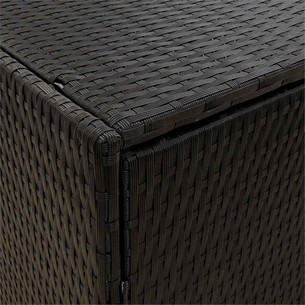 Bowery Hill Contemporary Rattan Garden Storage Cabinet in Black