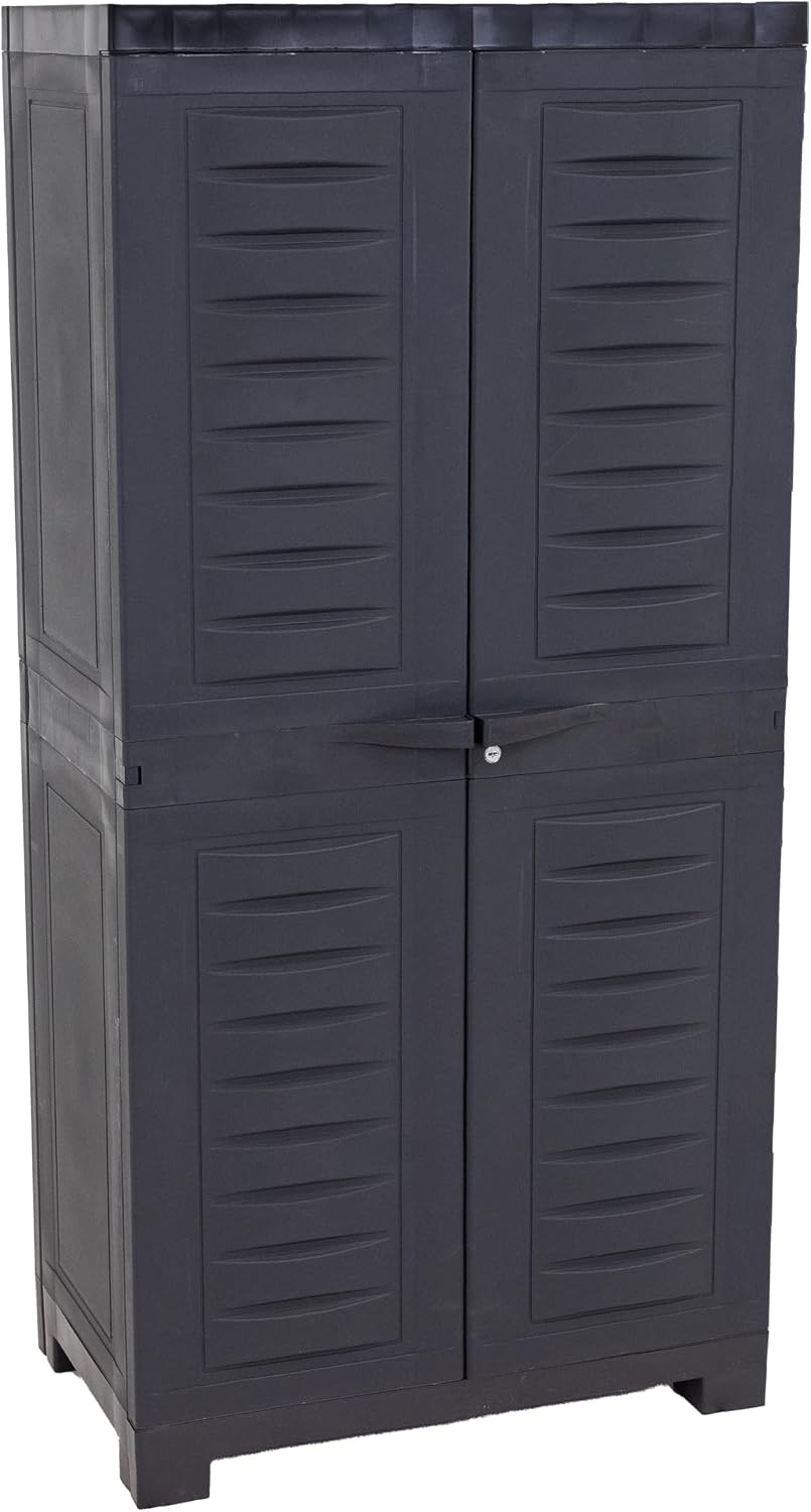 Sunnydaze 48″ Garage Storage Cabinet with Locking Doors & Shelves Charcoal