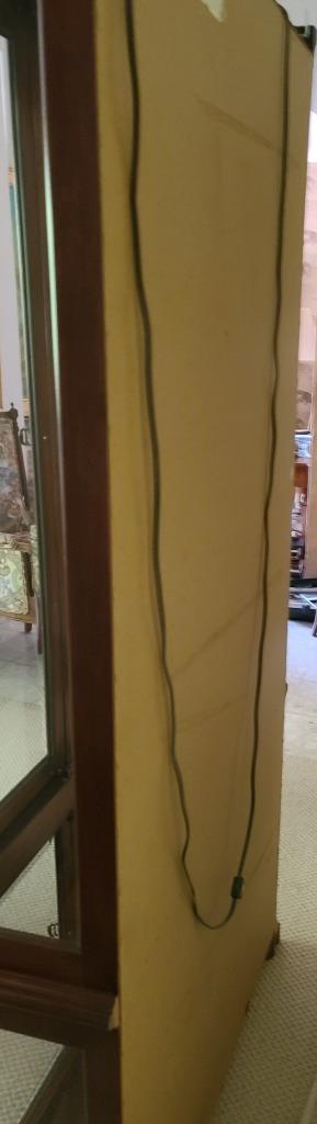 Fabulous Lighted Wood and Glass China Vitrine Cabinet – VGC – GORGEOUS FINISH