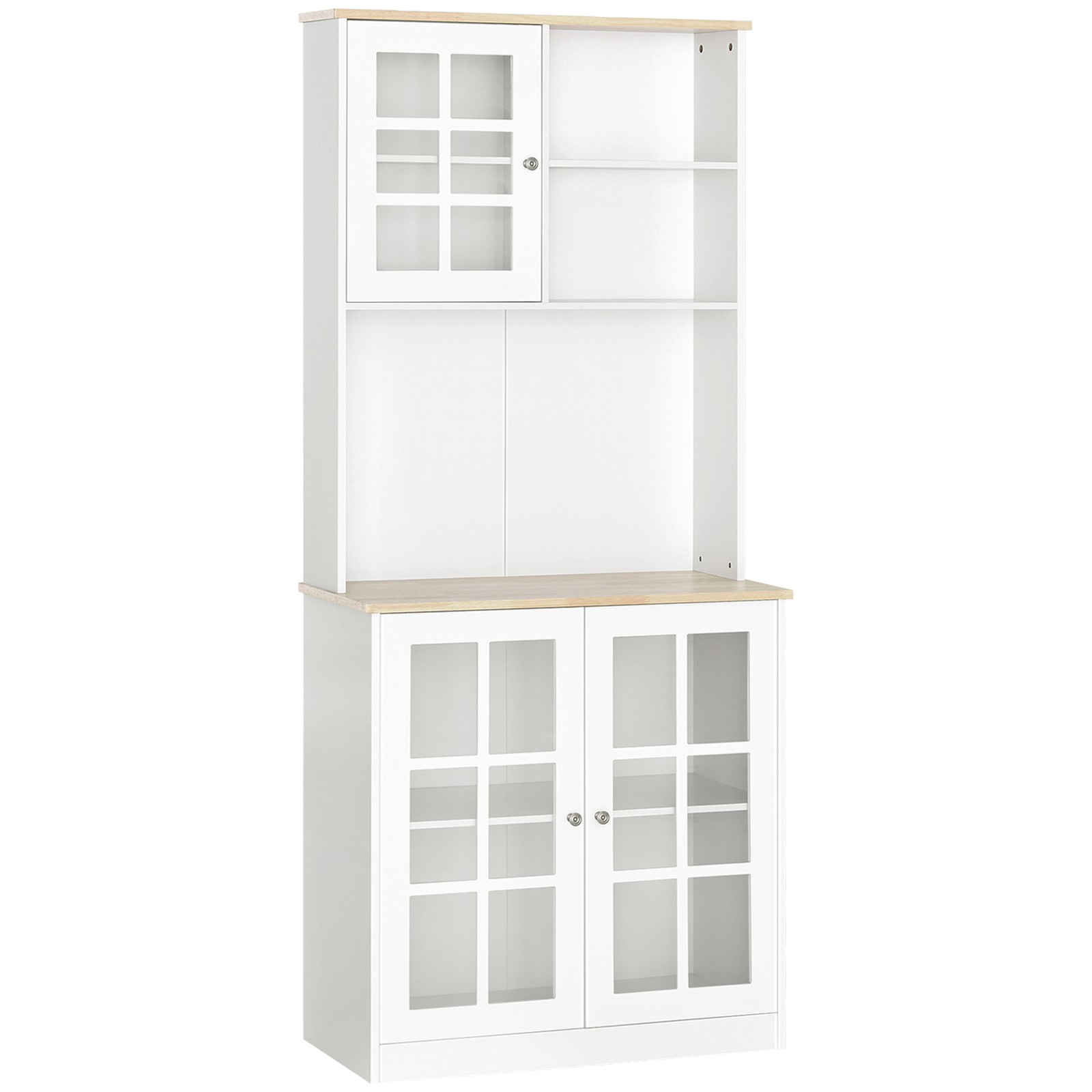 Kitchen Storage Cabinet Sideboard White and Oak