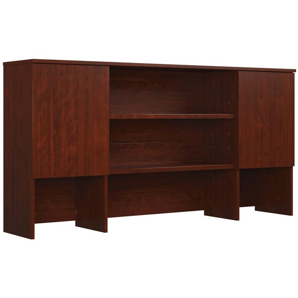 Pemberly Row 72″ Engineered Wood Storage Hutch in Classic Cherry