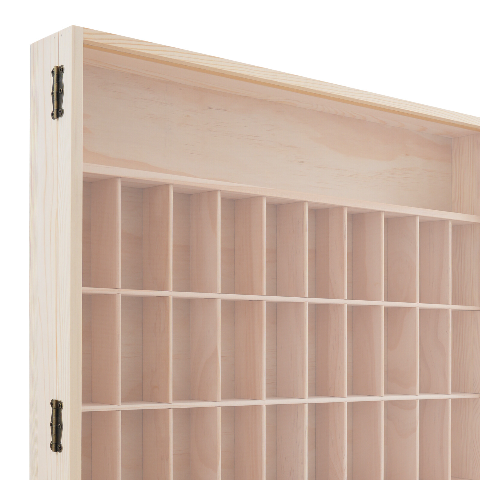 Wooden Wall Mount Display Cabinet With Acrylic Door 50 Slots For Action Figures