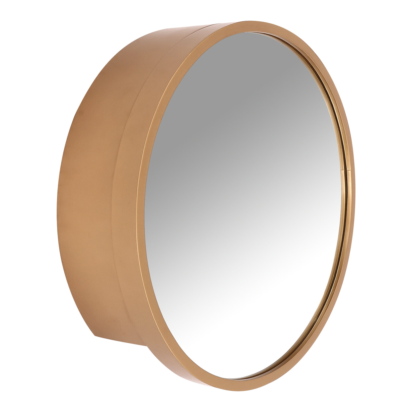 Round Gold Bathroom Mirror Cabinet Wall-mounted Organizer Makeup Mirror Cabinet