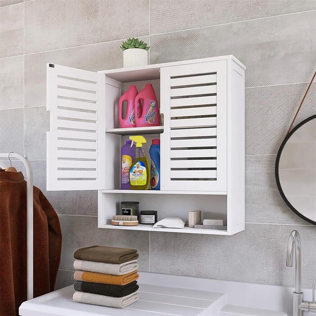 Bathroom Storage Cabinet with Adjustable Shelves, Over The Toilet Organizer Rack
