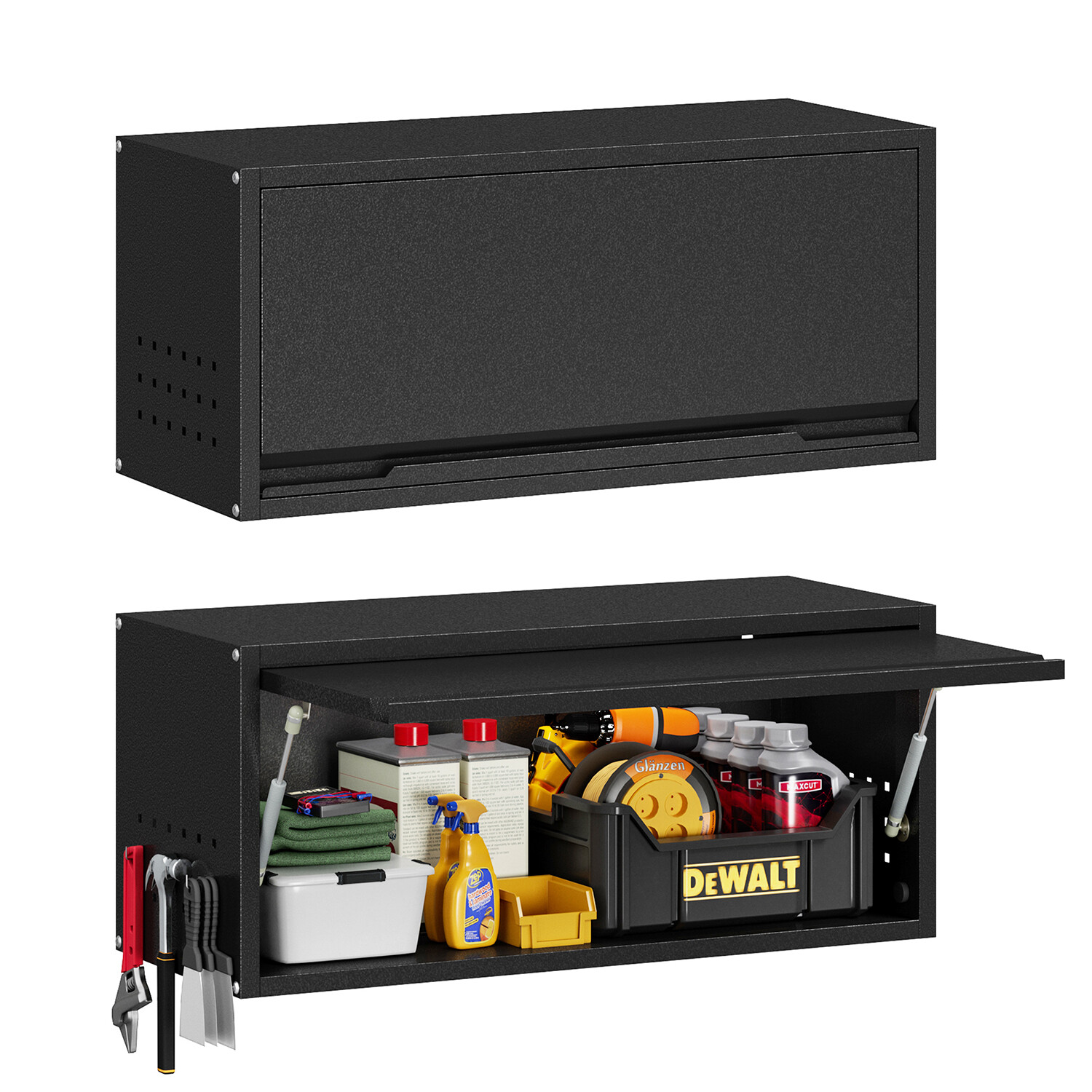 Metal Black Bathroom Storage Cabinet Kitchen Garage Wall Cabinet Metal Closet
