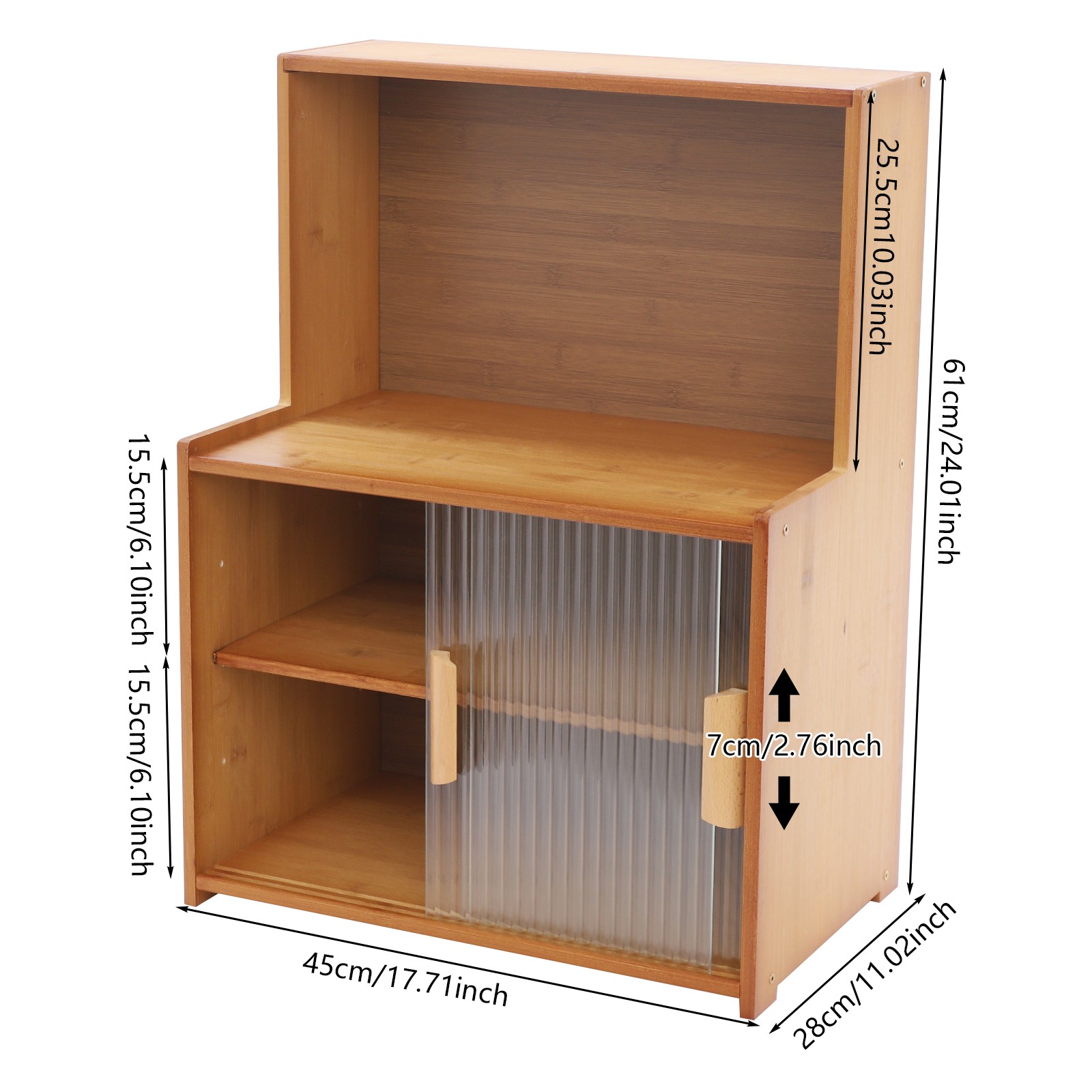 Kitchen Cabinet W/Sliding Doors Kitchen Storage Cabinet Adjustable Tier Height