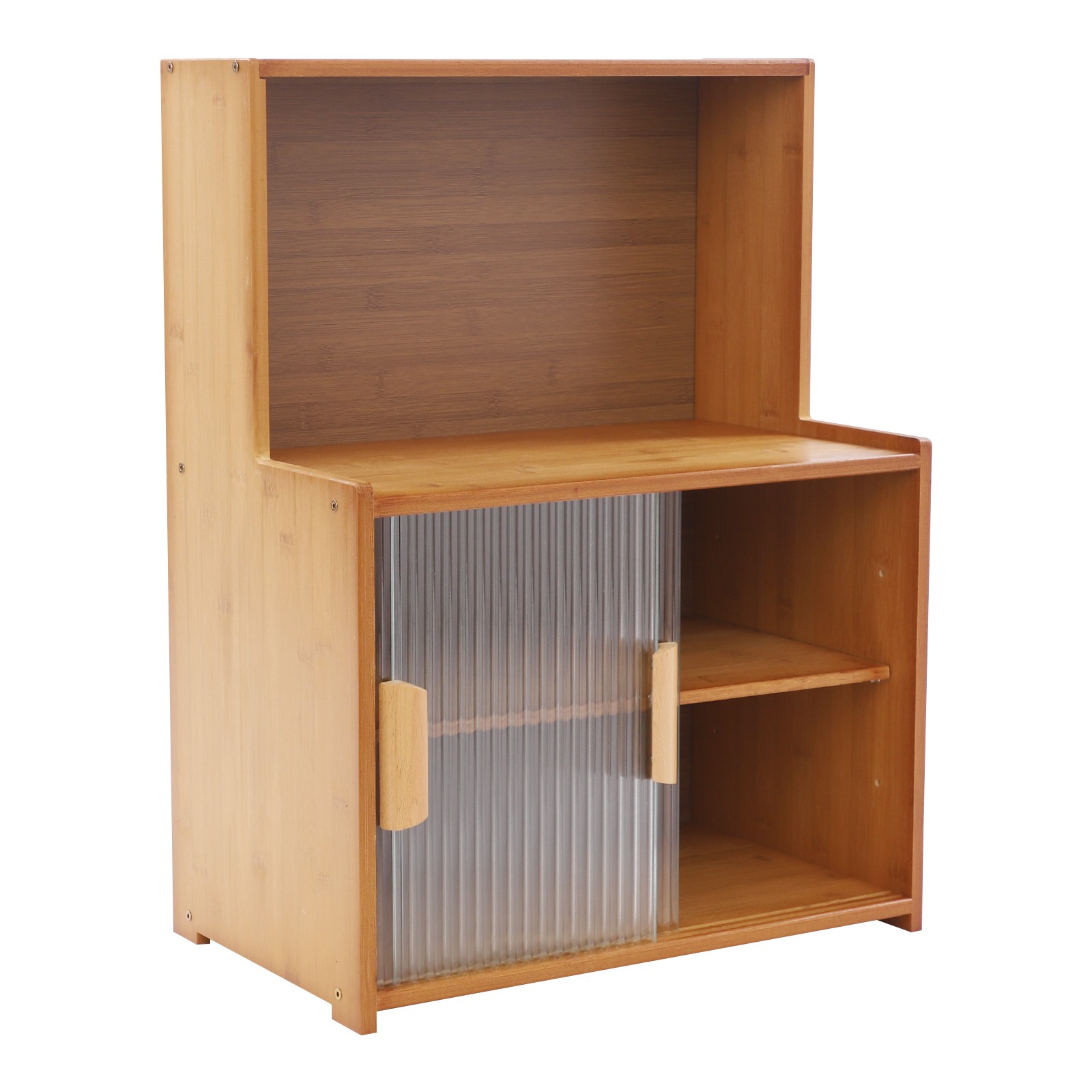 Kitchen Cabinet W/Sliding Doors Kitchen Storage Cabinet Adjustable Tier Height