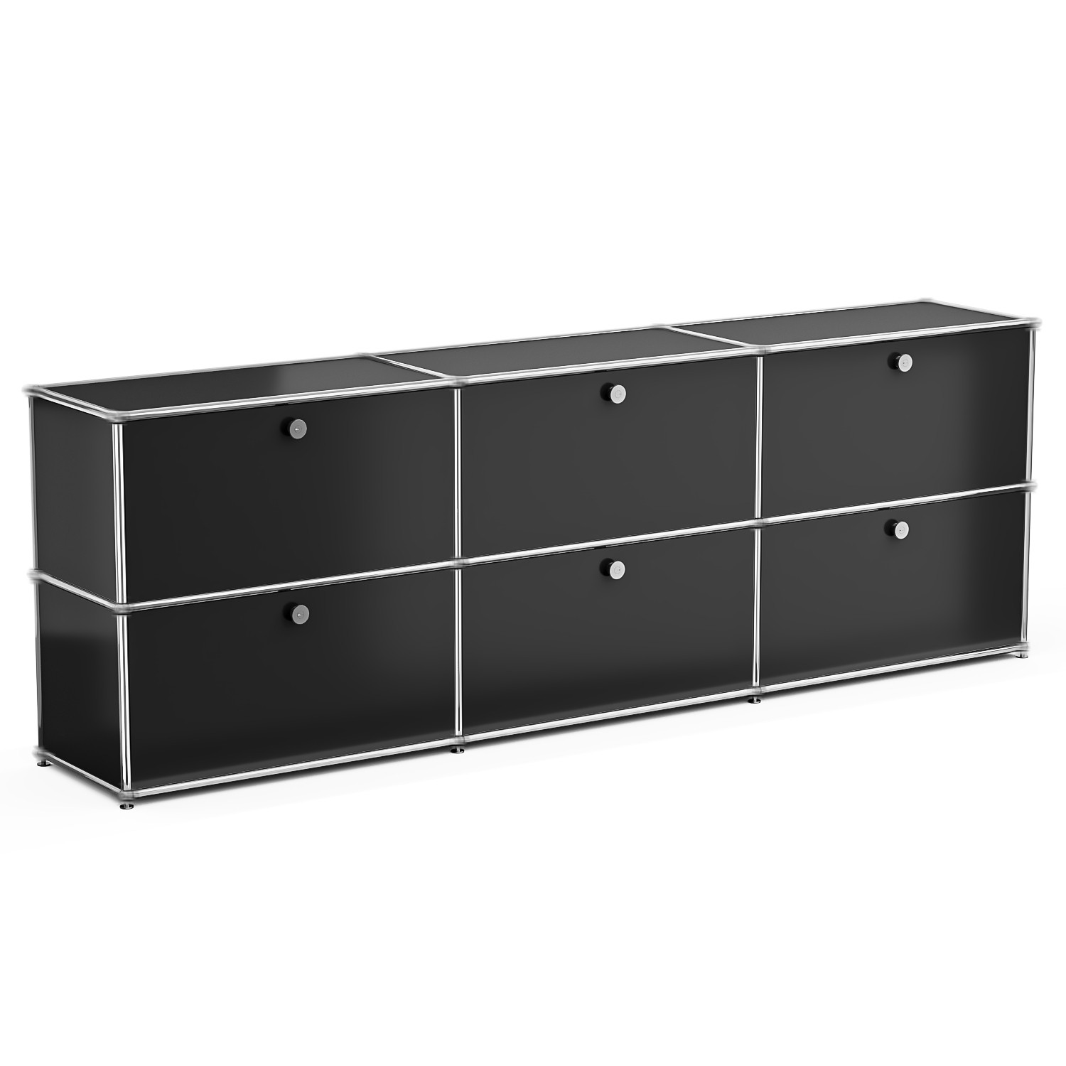 Accent Modern Storage Cabinet Shelf Free Standing Organizer Metal Sideboard