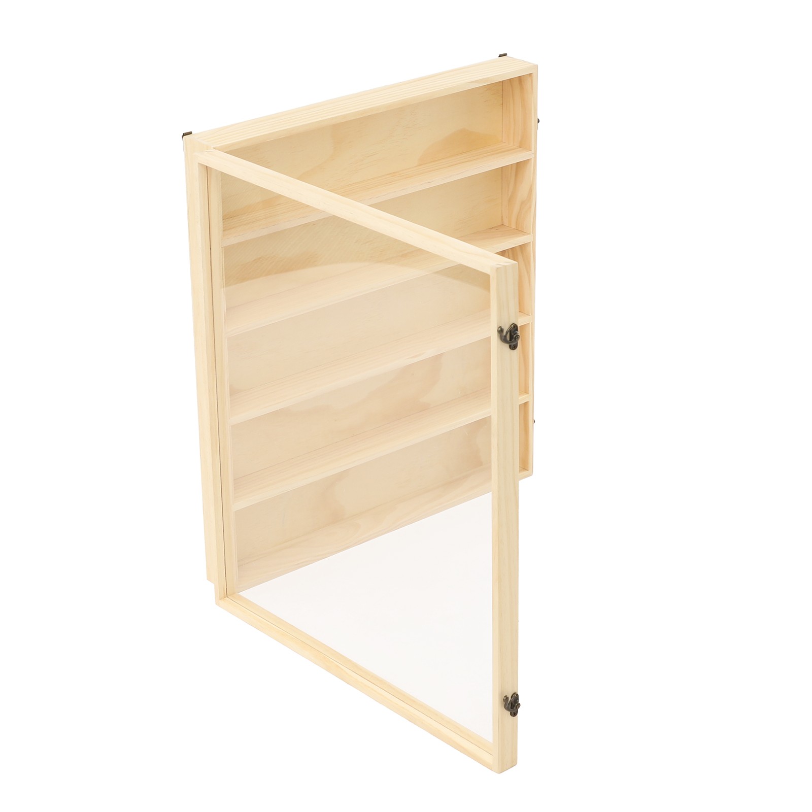 50*9*56cm Toy Display Case, 5 Tiers Wooden Display Cabinet, Wall-Mounted Cabinet