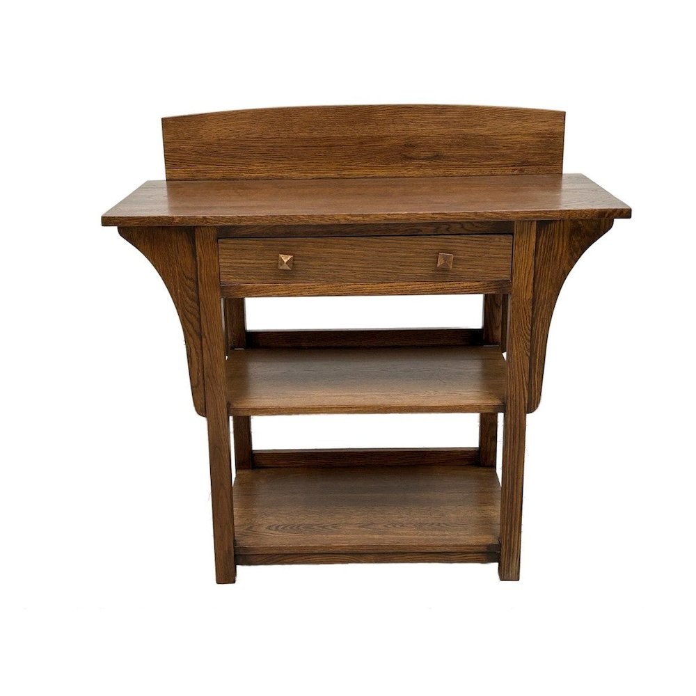 Mission 2 Drawer And Open Shelves Sideboard / Console Table – Walnut