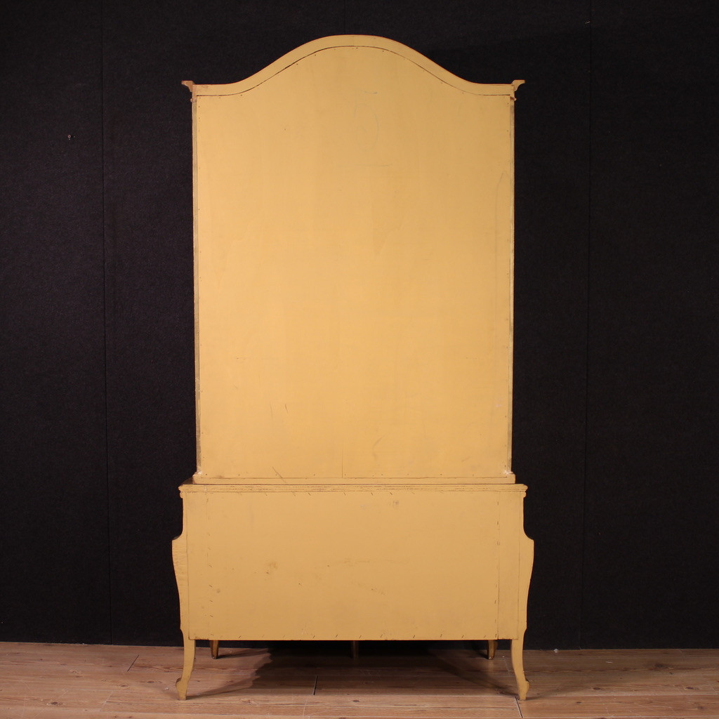 Double body cabinet furniture varnished wood paint library chest of drawers xx century