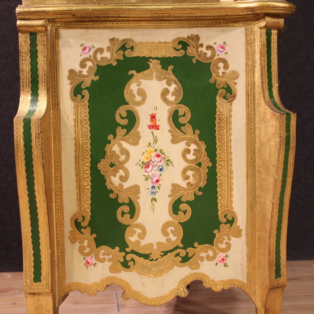 Double body cabinet furniture varnished wood paint library chest of drawers xx century
