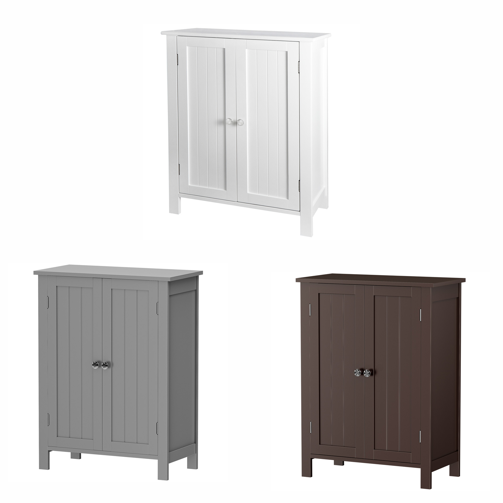 Bathroom Floor Storage Bathroom Cabinet Storage Unit w/2 Adjustable Shelf 3 Colo