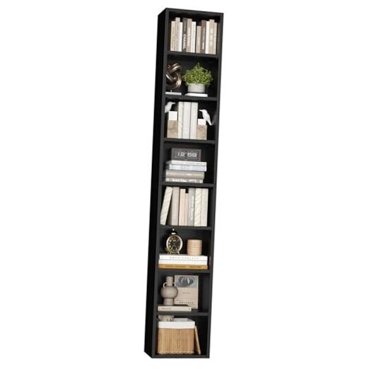 8-Tier Media Tower Rack.6 X 9.3 X 70.9 Inches CD DVD Slim Storage 1 Black