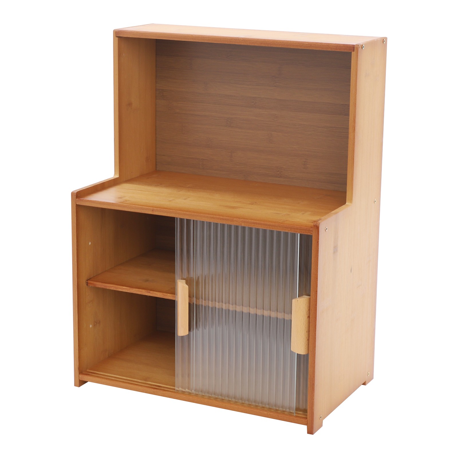 Kitchen Cabinet W/Sliding Doors Kitchen Storage Cabinet Adjustable Tier Height