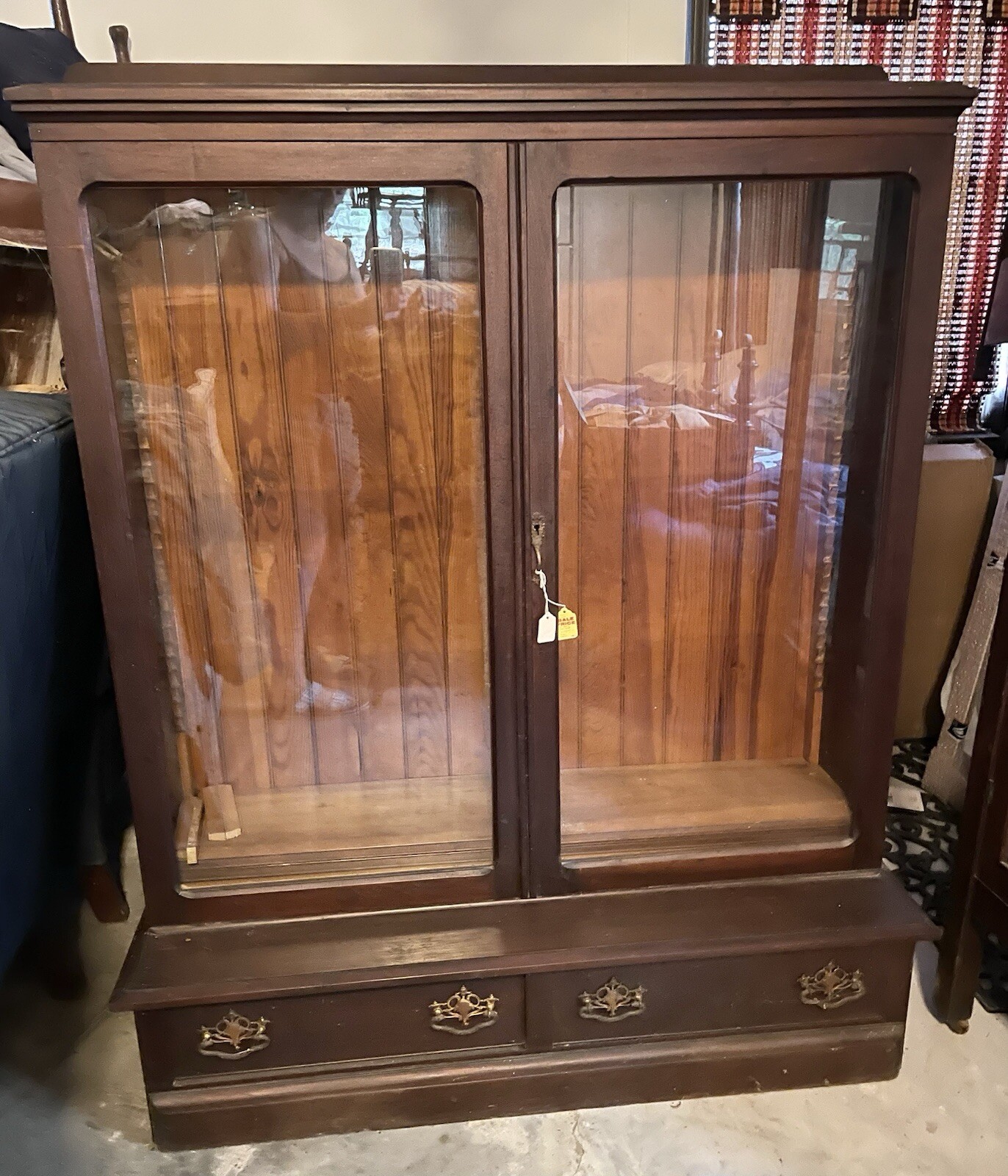 Victorian Walnut Stepback Cupboard.