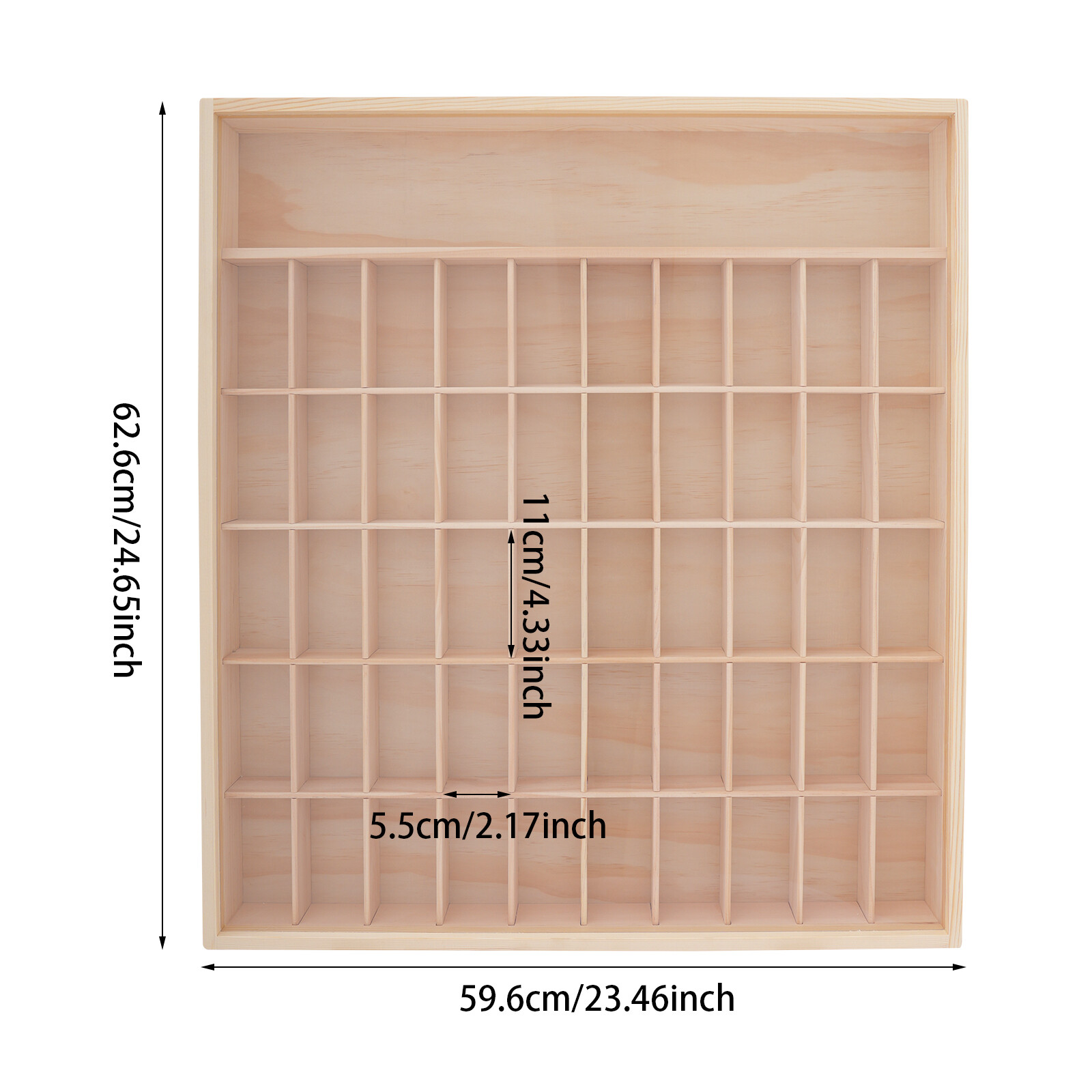 Wooden Wall Mount Display Cabinet With Acrylic Door 50 Slots For Action Figures