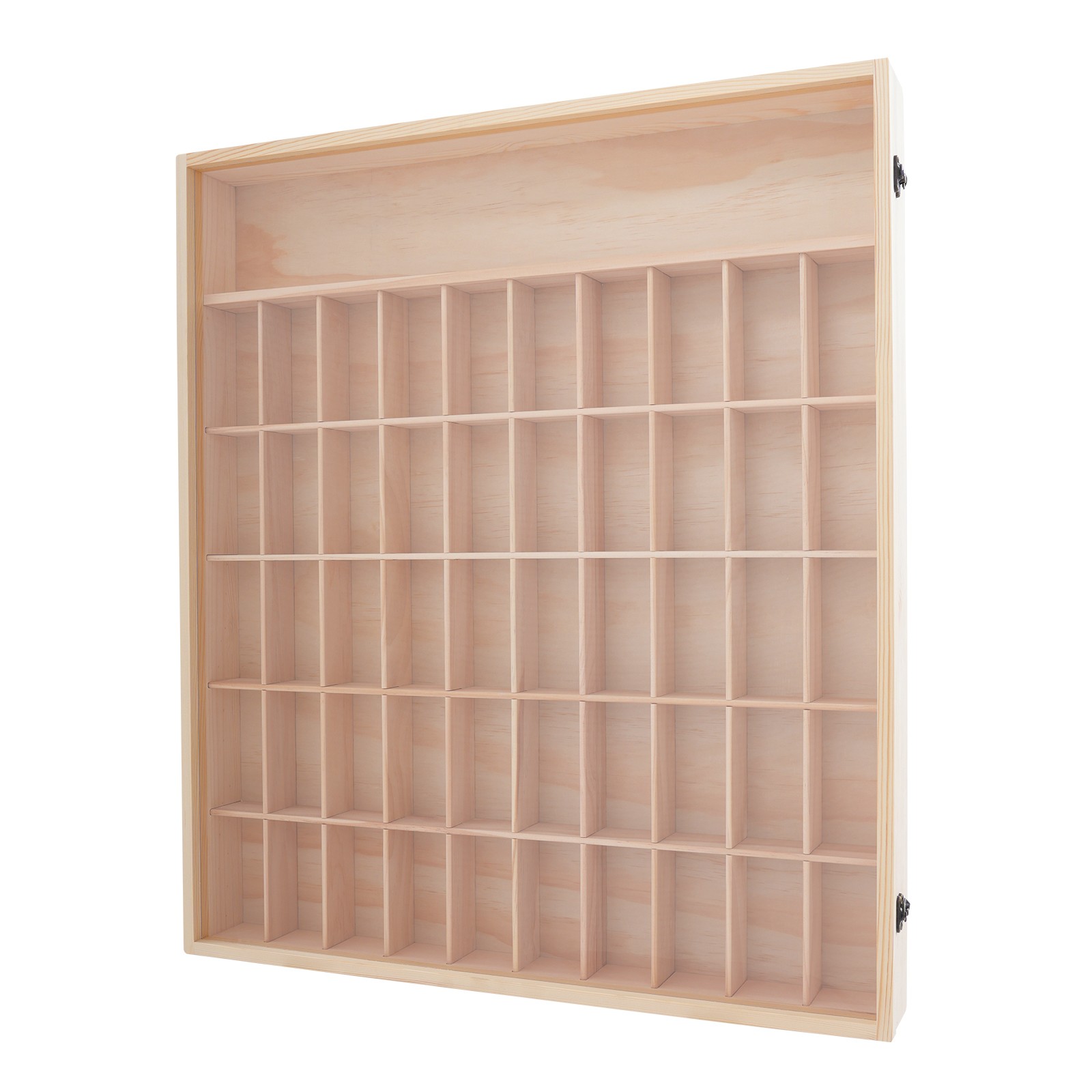 Wooden Wall Mount Display Cabinet With Acrylic Door 50 Slots For Action Figures