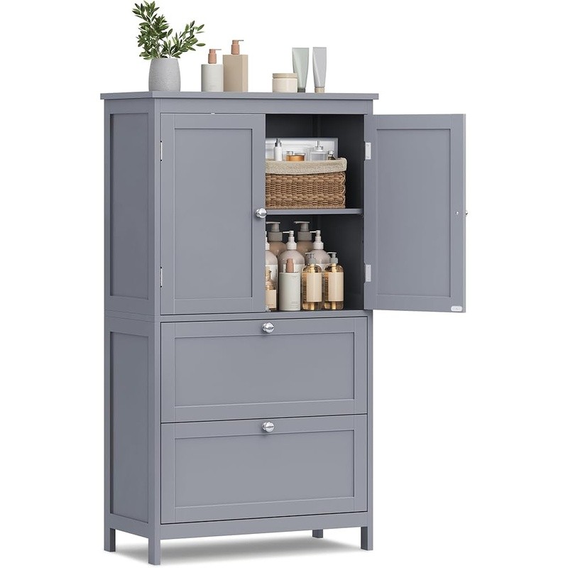 Storage Cabinet W/ Adjustable Shelf Anti-Tip Kit Toiletries & Cosmetics New