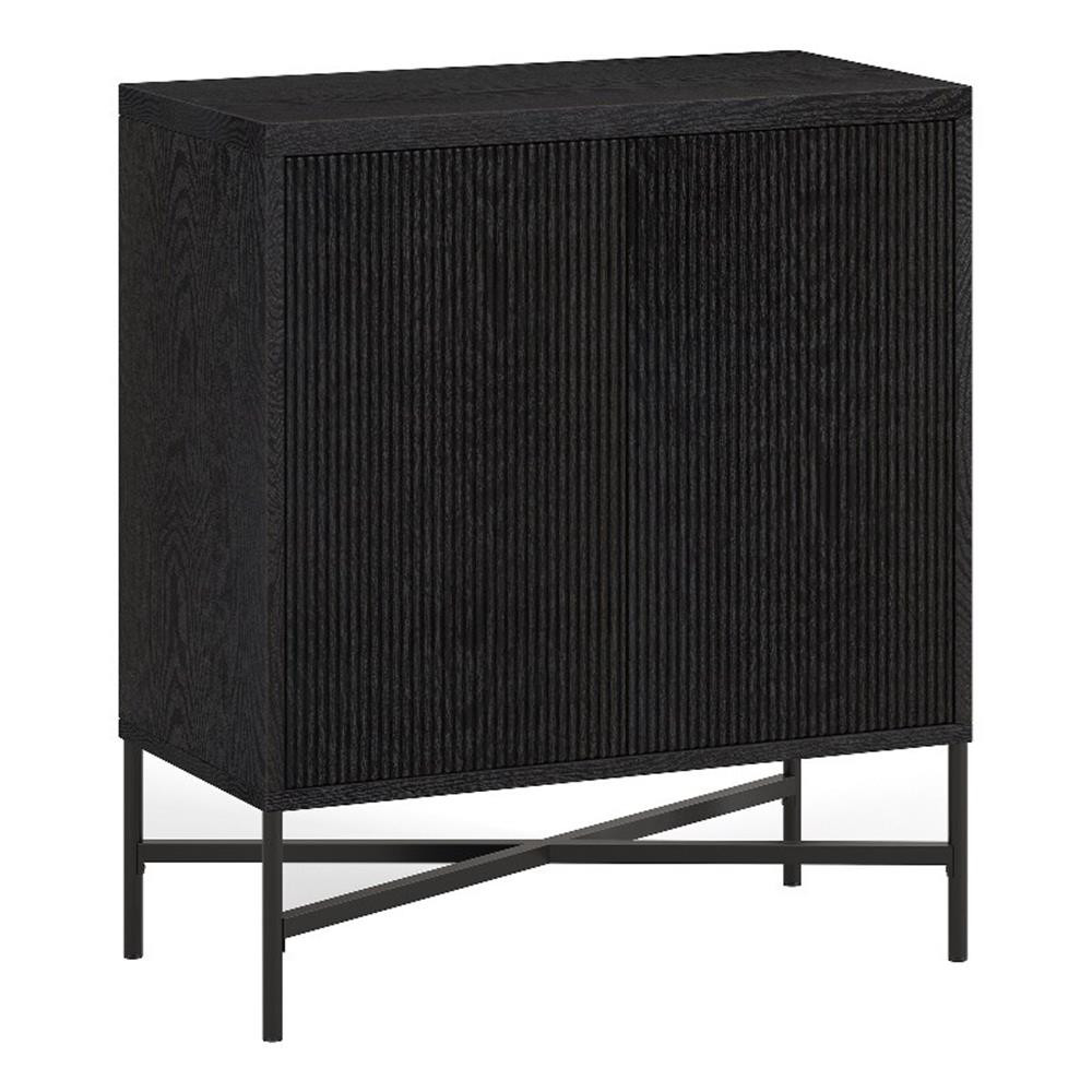 Henn&Hart 28″ Black Grain MDF/PVC Accent Cabinet