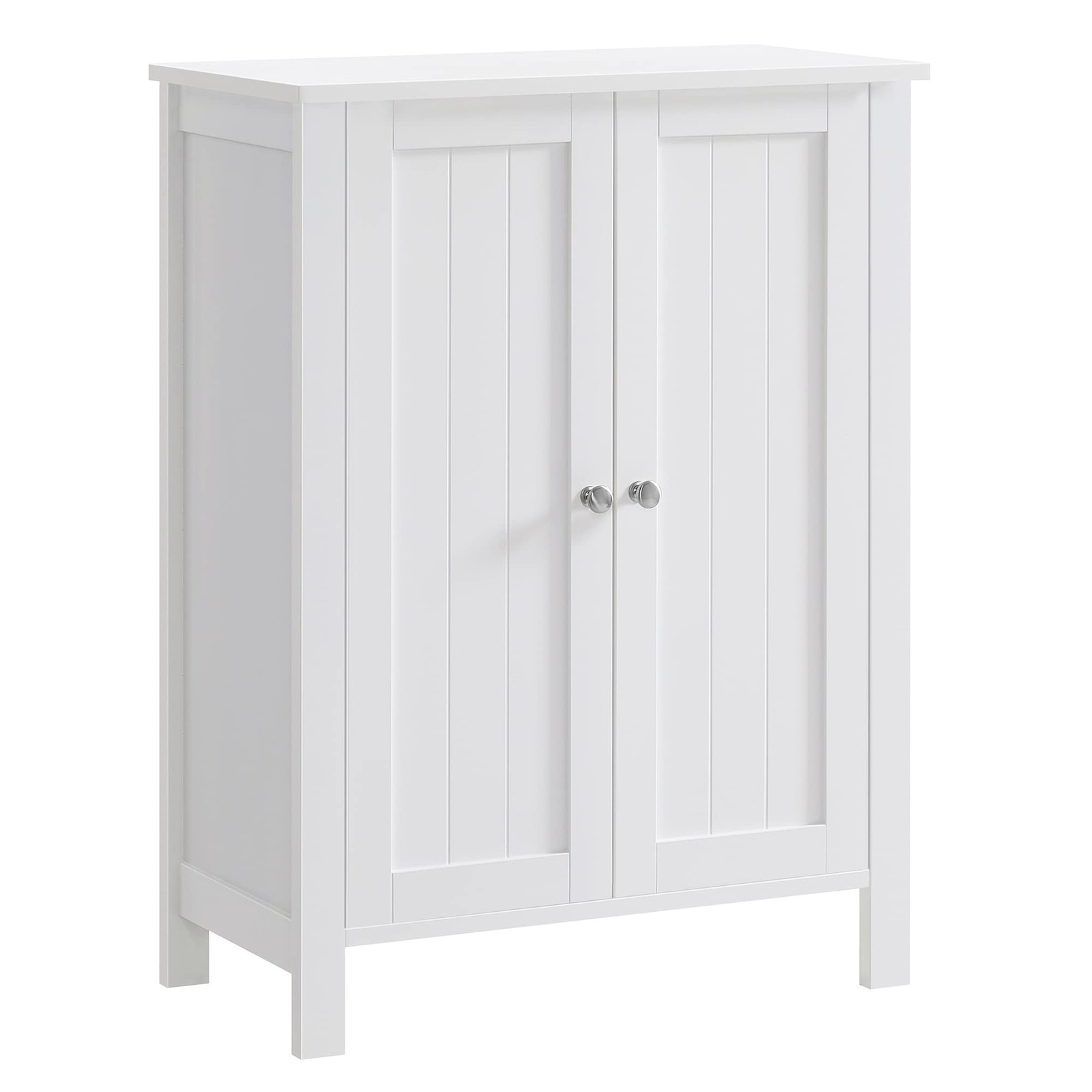 Floor Storage Cabinet, Freestanding Storage Unit with 2 Adjustable Shelves, f…