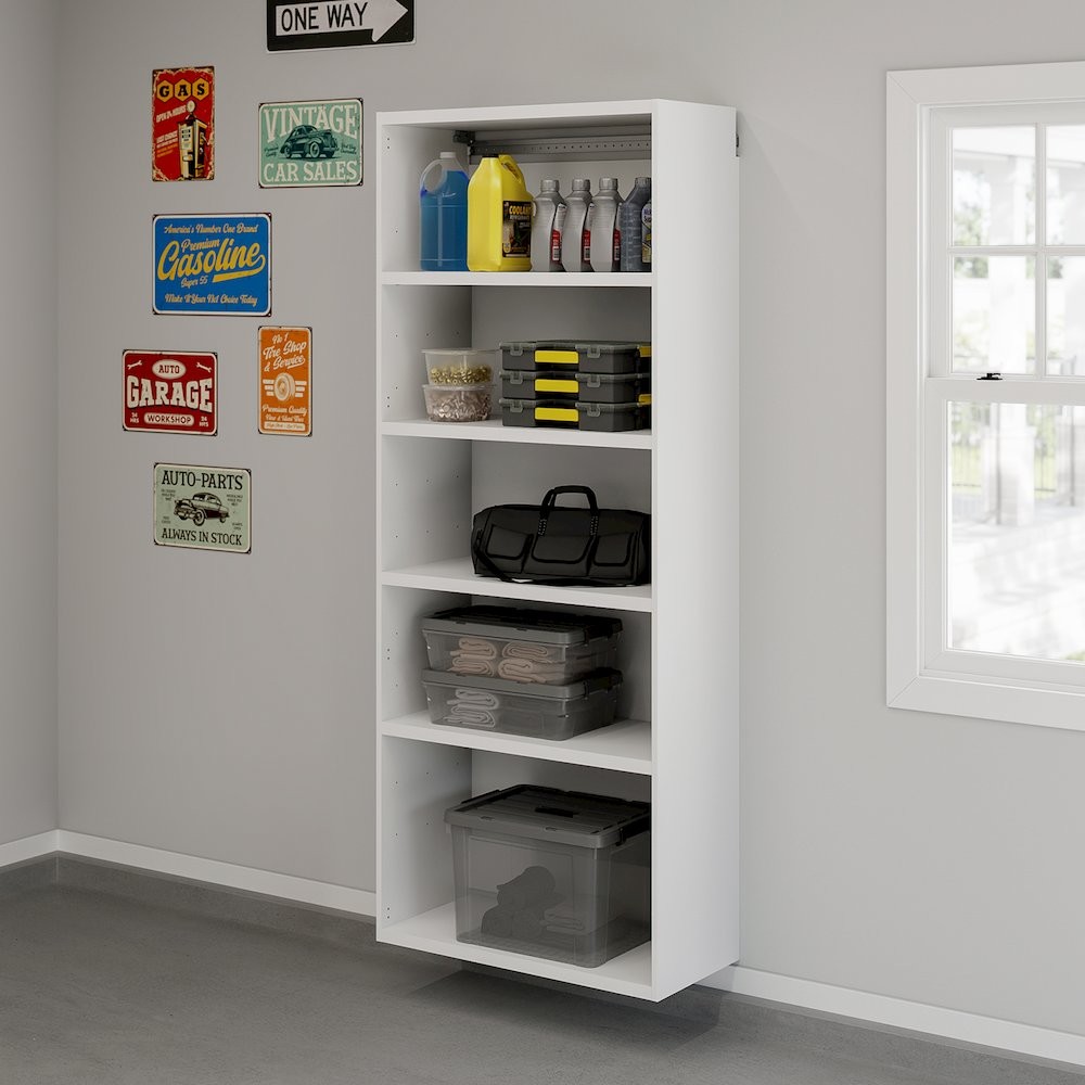 GarageCore 83″ hx15 d Shelves, White Finish