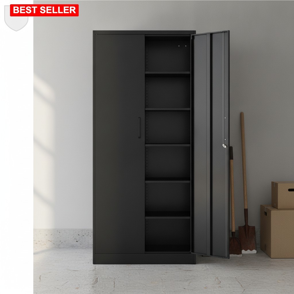 Metal Garage Storage Cabinet 71 Inch Steel Lockable Files Garage Home Office