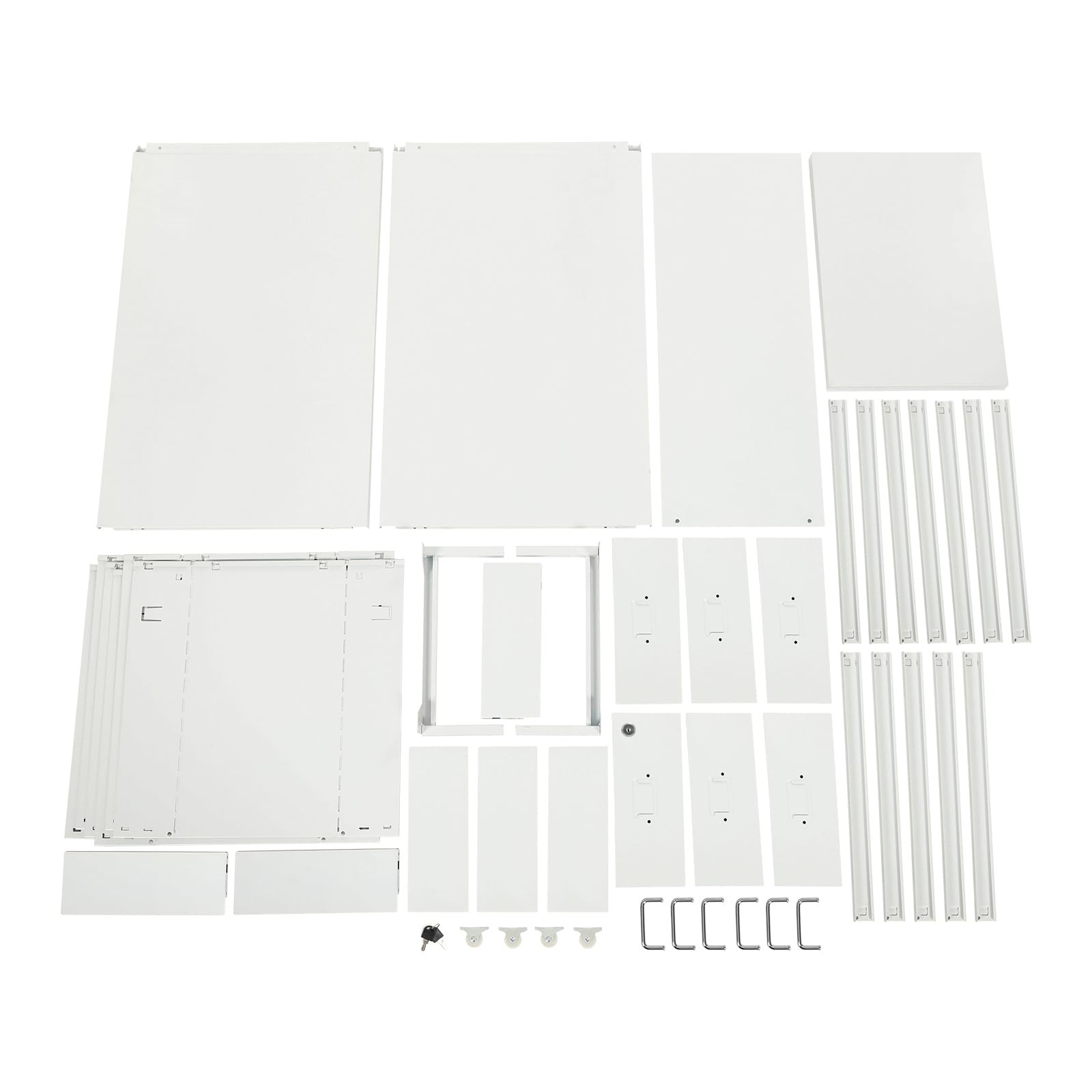 6 Drawer Vertical File Cabinet Rolling Wheels Cold Rolled Steel 27 Inch White