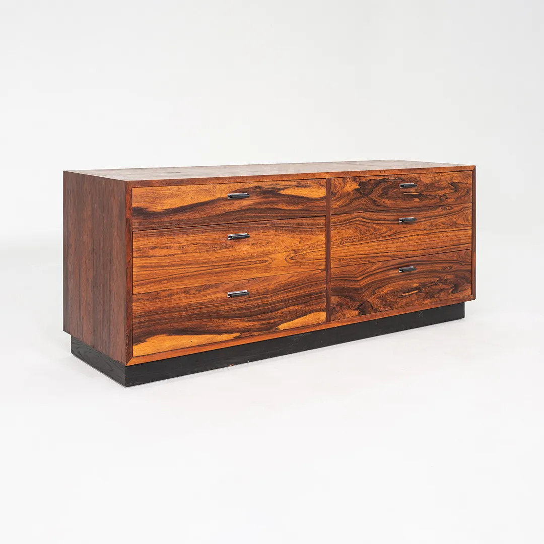 1970s Jack Cartwright for Founders Six Drawer Credenza Cabinet Rosewood 18x60x24