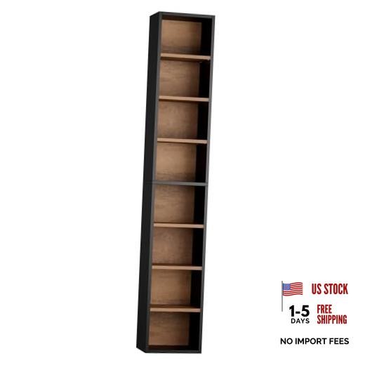8-Tier Media Tower Rack.6 X 9.3 X 7Inches CD DVD Slim Storage 1 Black/Brown