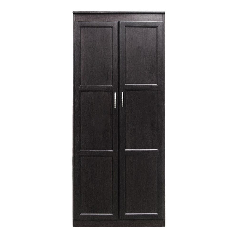 Pemberly Row 6 ft Tall Armoire Wardrobe Closet 72″Hx30″W in Espresso