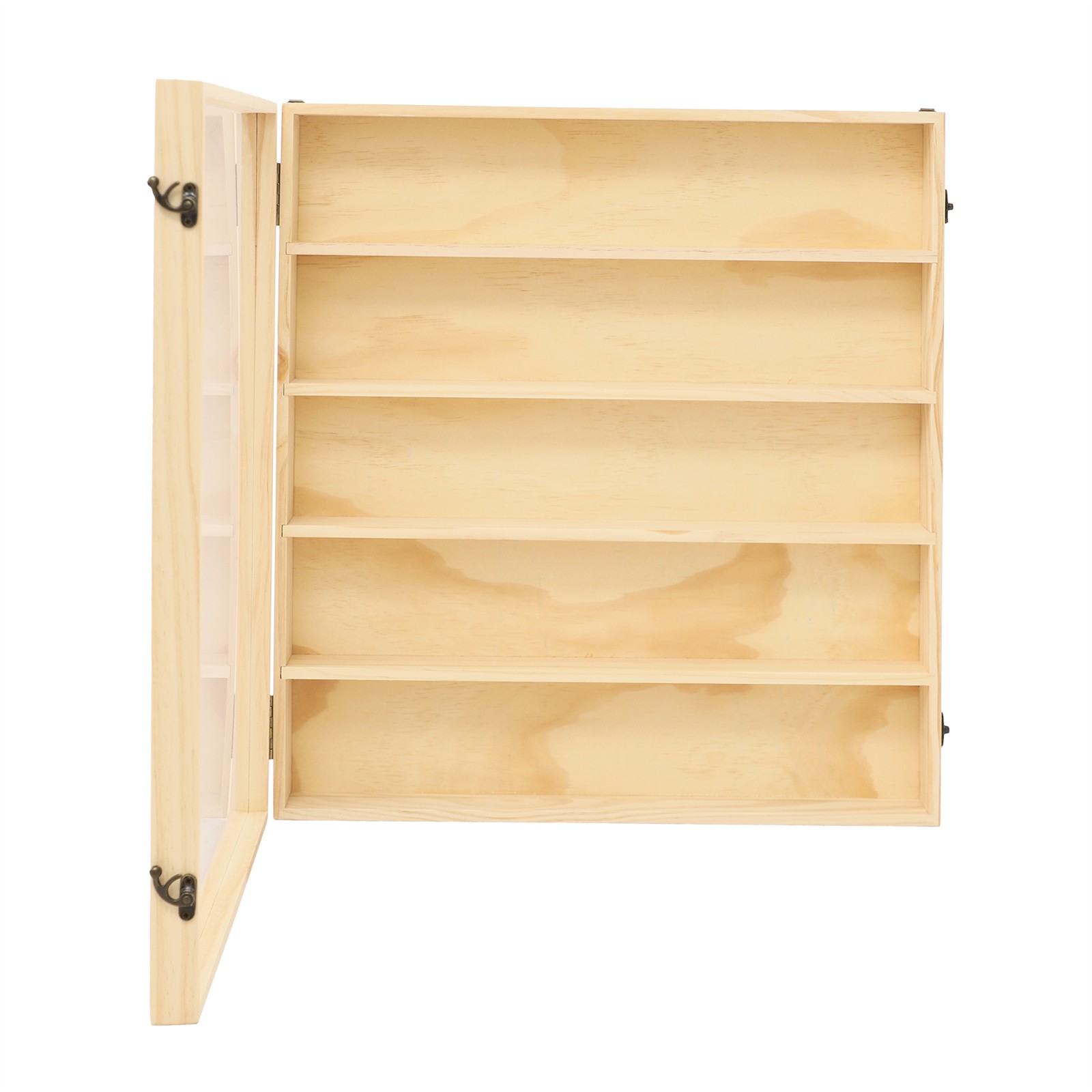 50*9*56cm Toy Display Case, 5 Tiers Wooden Display Cabinet, Wall-Mounted Cabinet