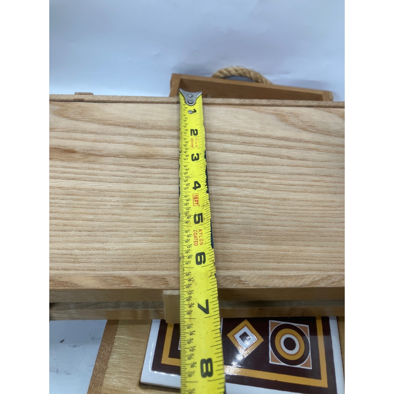 Wooden Bedside Table Drawer Organizer Set with Ceramic Tile Top