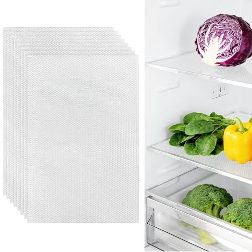 8-Pack Clear Refrigerator Liners, Non-Adhesive Fridge Shelf Liners for Fridge,