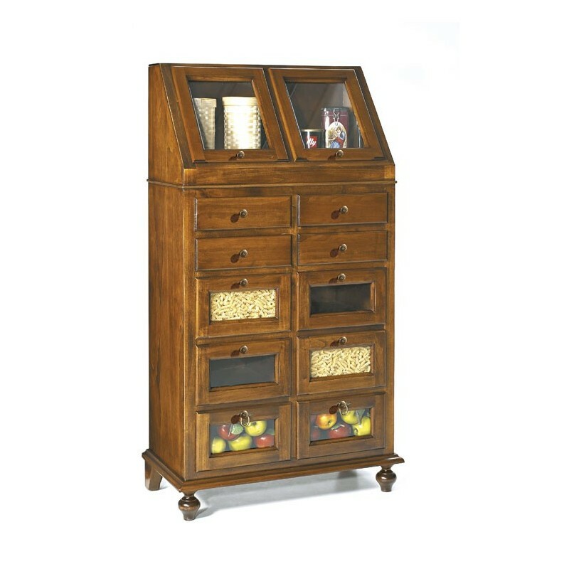 Multipurpose Sideboard For Kitchen Solid Walnut Dark Structure Country Style