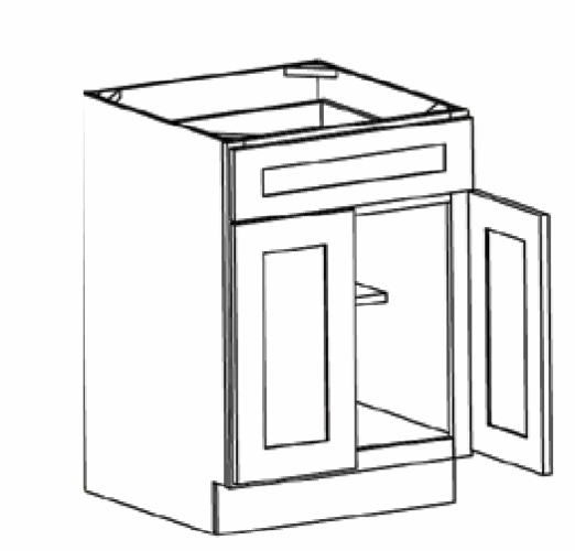 Shaker Gray Kitchen Base Cabinet 27″