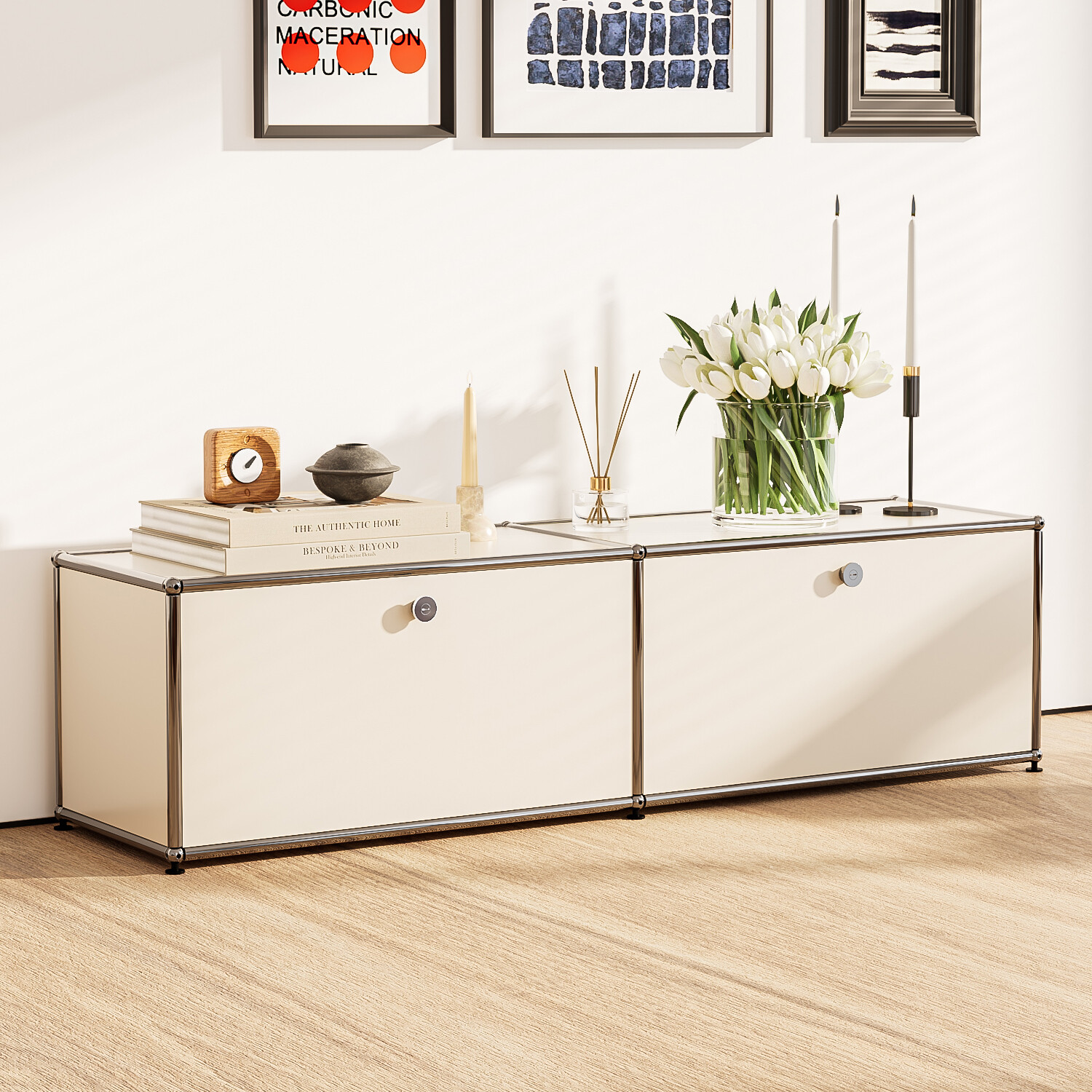 Used USM Haller Style Modern Storage Cabinet Metal Cabinet TV Media Stand Home