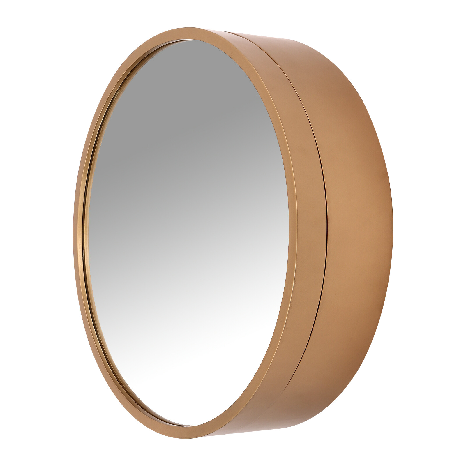 Round Gold Bathroom Mirror Cabinet Wall-mounted Organizer Makeup Mirror Cabinet