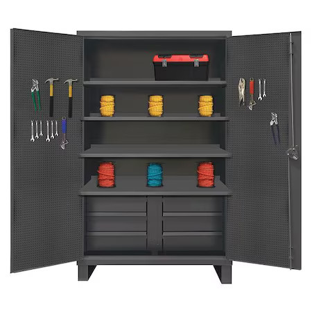 Durham Mfg Hdcdp244878-4Ss6b95 Combo Drawer & Pegboard Storage Cabinet, 78 In